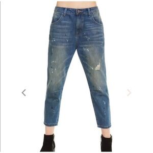 Wildfox Sz 24 Baggy Crop Jeans Da Vinci Distressed Grunge Boho Boyfriend Relaxed